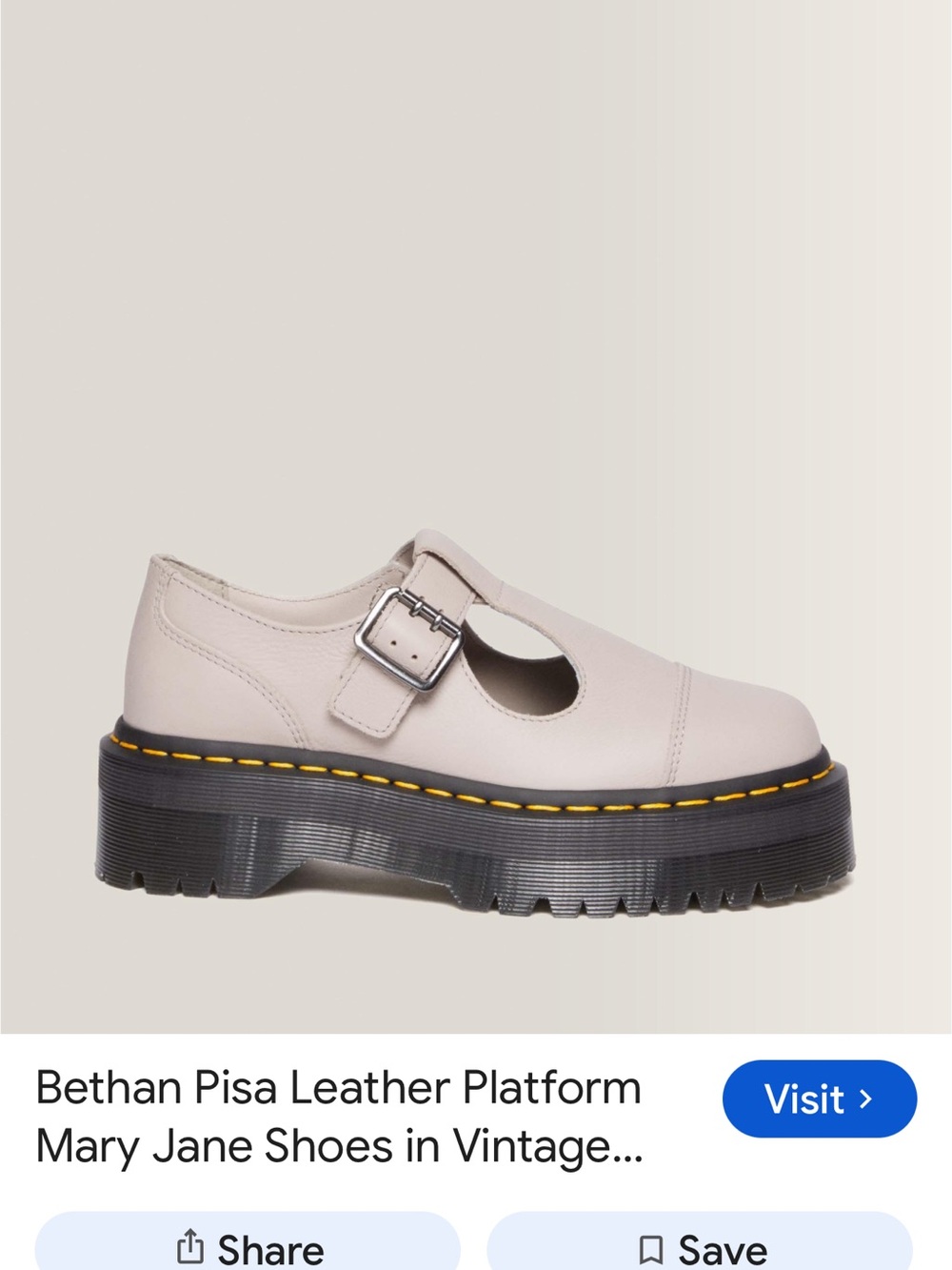Leather Platform Mary Jane Shoes